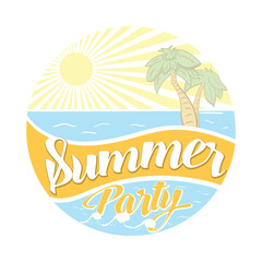 party summer logo sticker
wave island