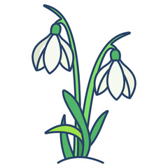 Snowdrop flower icon