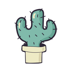 Cute Cactus Clipart. Clip Art Cactus in a Pot on white background, Vector Illustration for Stickers, Prints for Clothes.