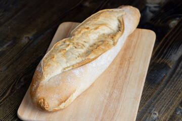 Details of a whole soft and fresh loaf of bread