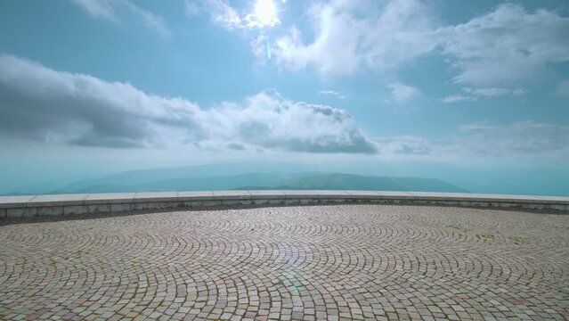Beautiful view of the green mountains from a lookout point