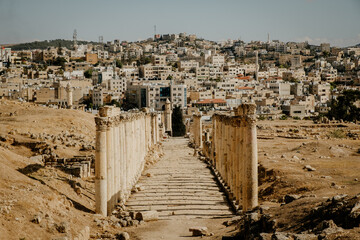 The ancient roman city of Jerash in Jordan