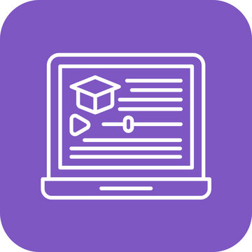 laptop screen online education white outline clip art preview