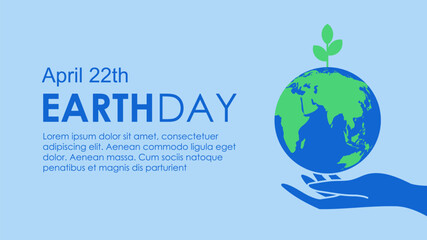 earth day banner horizontal with globe illustration