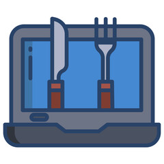 Obraz premium Laptop food icon