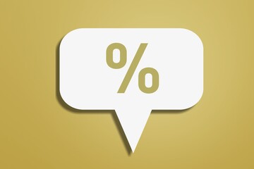Percent sign symbol on colored background.