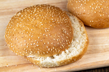 Fresh sesame bun for sandwiches