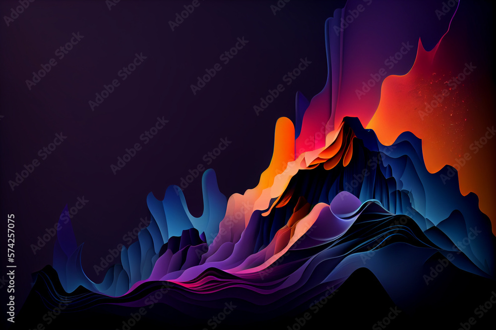 Poster wave abstract background created with generative ai