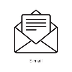email Vector Outline icon Design illustration. Communication Symbol on White background EPS 10 File