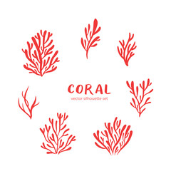 Fototapeta na wymiar Coral vector illustration silhouette set