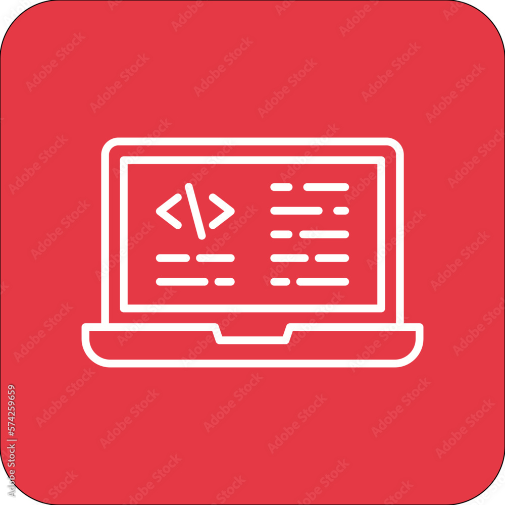 Poster laptop coding icon