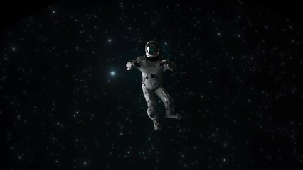Lost Astronaut Floating in Space 4K loop