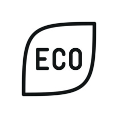 Eco label symbol, natural food mark vector icon with editable stroke.