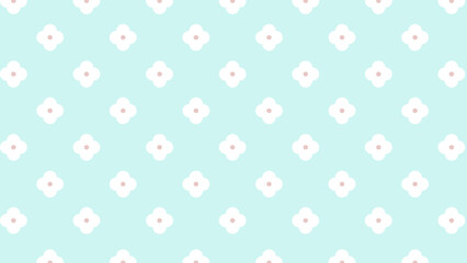 Turquoise seamless pattern with white flowers