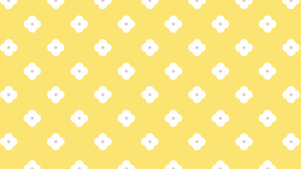 Yellow seamless pattern with white flowers