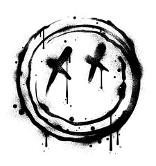 grunge hand drawn graffiti icon spray paint  illustration with dripping ink effects