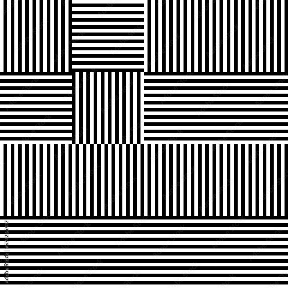 Poster Modern abstract geometric contemporary vector seamless pattern with simple elements and shapes. Graphic black and white minimalist background.