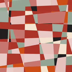Modern vector abstract  geometric multi- colored background with triangles, rectangles and squares . Pastel colored simple shapes graphic pattern. Abstract mosaic artwork.