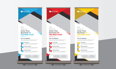 Business Roll Up Banner Set, Use Corporate Business, Agency, Travel, Gym, Fashion	