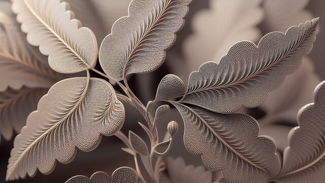 Mathematical Foliage: Get Mesmerized by the Intricate Design of Leaf Fractals, generative ai