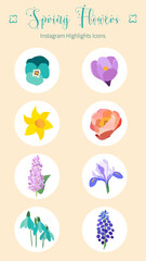 Instagram highlight icons spring flowers 