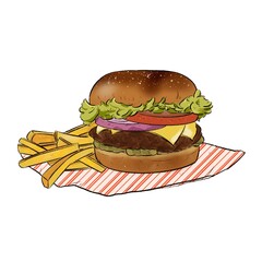 hamburger on a white background