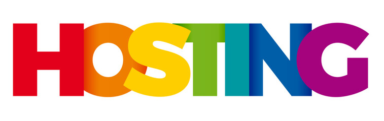 The word Hosting. Vector banner and logo with colorful text