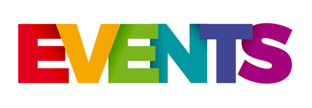The word Events. Vector banner and logo with colorful text