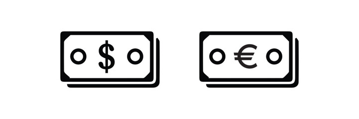 Dollar,Euro currency vector design. Modern vector icon design template