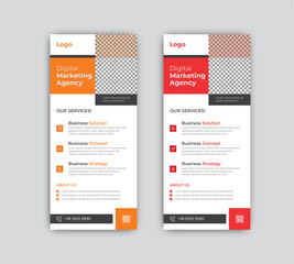 Vector digital marketing modern rack card and dl flyer or roll up banner.