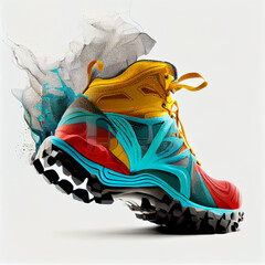 beautiful hiking person shoes in action