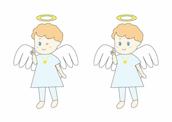 指差しをする子供の天使