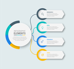 Business infographic template design icon 4 option or steps
