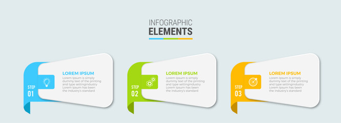 Business infographic template design icon 3 option or steps
