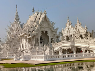 Wat Rong Khun or the White temple of Chiang Rai Thailand