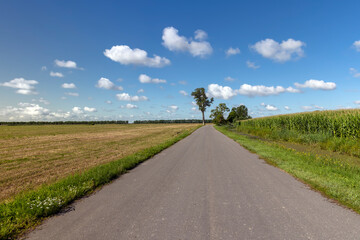 Paved highway in rural areas