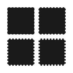 Notch Edge Square Shapes Icon Set
