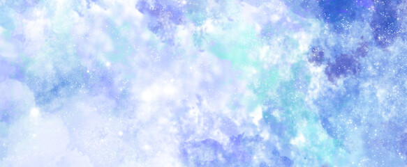 fantasy abstract background starry light blue sky, pastel gradient sky. watercolor