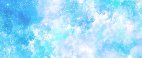 fantasy abstract background starry light blue sky, pastel gradient sky. watercolor