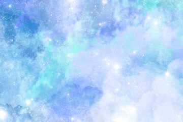fantasy abstract background starry light blue sky, pastel gradient sky. watercolor