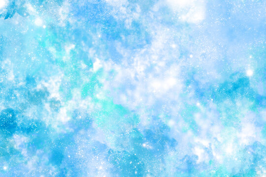 fantasy abstract background starry light blue sky, pastel gradient sky. watercolor