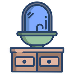 Obraz premium Wash Basin with mirror icon