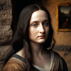 Mona Lisa candid portrait photograph, midjourney art,ai generated, generative AI