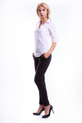 figure of a beauty young blonde woman