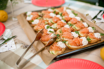 Atmospheric ambience, catering buffet