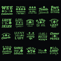 A set of St. Patrick's Day  svg t-shirt design bundle,St. Patrick's Day t shirt design bundle.