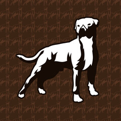 pitbull silhouette with pattern background