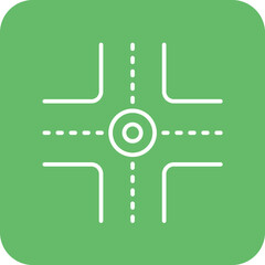 Four Way Intersection Icon