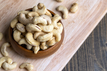 fresh cashew nuts on the table