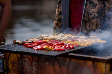 Gemüse grillen. Grillparty